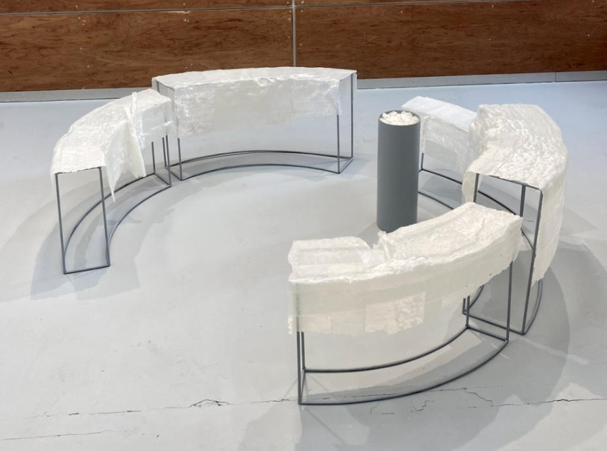 Vangelis Savvas, <i>No sound of water</i>, 2025, 3D print, plant-based PLA & sound installation